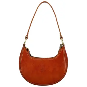 Dámská kožená kabelka na rameno koňaková - Delami Vera Pelle Fidelie