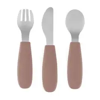 Petite&Mars Take&Match Stainless Steel Cutlery Set příbor pro děti Velvet Latte 12m+ 3 ks