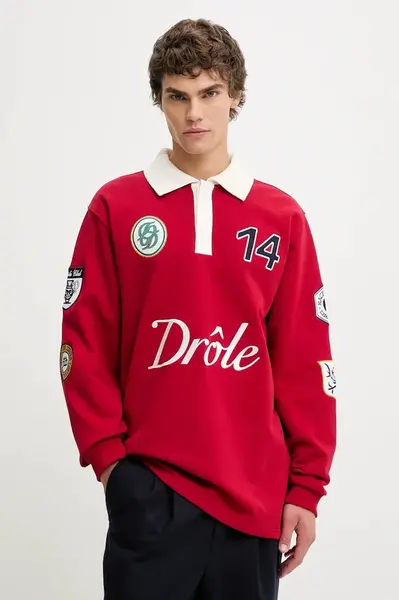 Bavlněné tričko s dlouhým rukávem Drôle de Monsieur Le Polo Racing