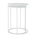 KONFERENČNÍ STOLEK, bílá, kov, sklo, 43,5/60 cm