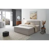 MID.YOU AMERICKÁ POSTEL, 160/200 cm, světle šedá