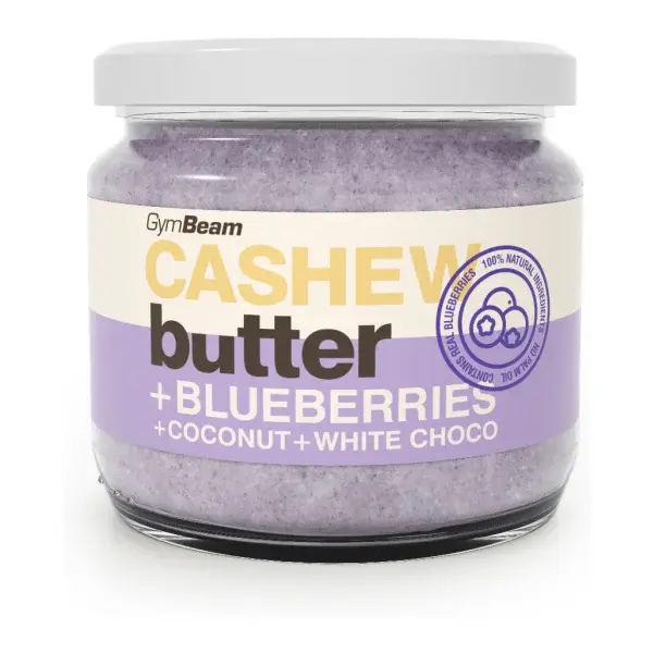 GymBeam KEŠU MÁSLO KOKOS + BÍLÁ ČOKOLÁDA + BORŮVKA Ořechové máslo, , velikost