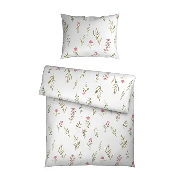 Novel POVLEČENÍ, satén, růžová, bílá, 140/200 cm