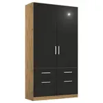 Rauch Möbel ŠATNÍ SKŘÍŇ S OTOČNÝMI DVEŘMI, šedá, dub artisan, 91/197/54 cm