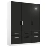 Rauch Möbel ŠATNÍ SKŘÍŇ S OTOČNÝMI DVEŘMI, šedá, bílá, 136/197/54 cm