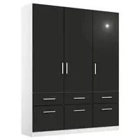 Rauch Möbel ŠATNÍ SKŘÍŇ S OTOČNÝMI DVEŘMI, šedá, bílá, 136/197/54 cm