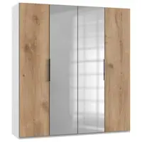 MID.YOU ŠATNÍ SKŘÍŇ S OTOČNÝMI DVEŘMI, bílá, barvy dubu, 200/216/58 cm