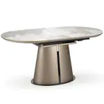 Stôl Robinson 90x160 keramika/MDF – béžový mramor/cappuccino