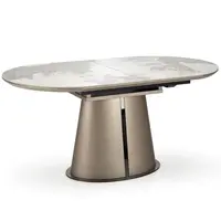 Stôl Robinson 90x160 keramika/MDF – béžový mramor/cappuccino