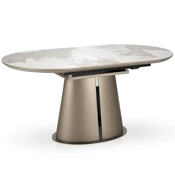 Stôl Robinson 90x160 keramika/MDF – béžový mramor/cappuccino