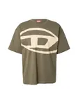 DIESEL Tričko  nebielená / olivová