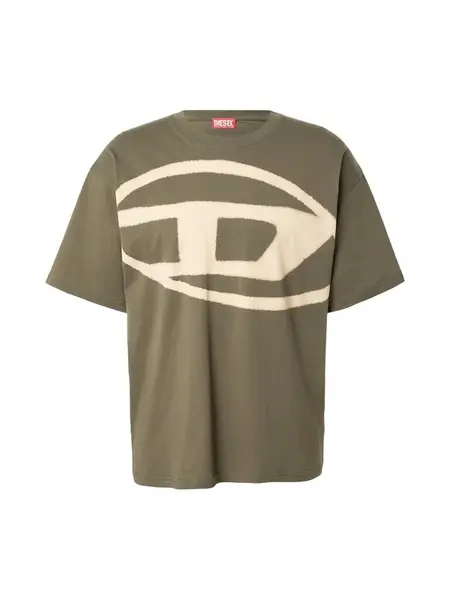 DIESEL Tričko  nebielená / olivová