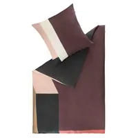 Schöner Wohnen OBOUSTRANNÉ POVLEČENÍ, satén, antracitová, krémová, světle růžová, červenohnědá, 155/220 cm