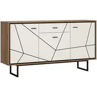 Komoda Brolo BROK04 3D1S dub catania/čierna perla/mdf biela HG