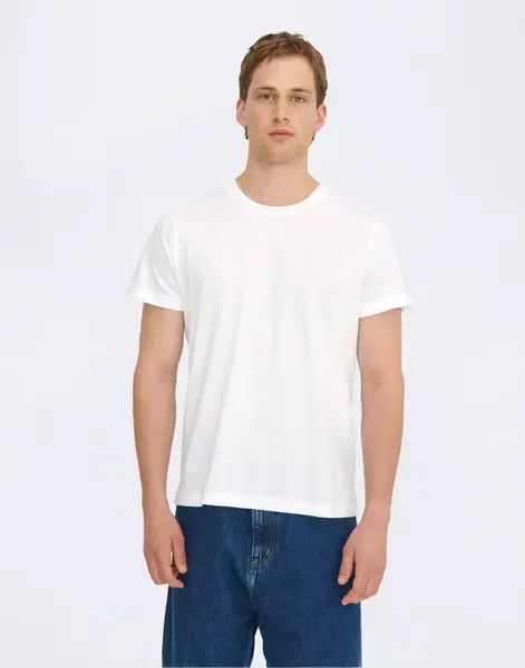 Tričko Organic Basics True Regular Fit Tee White