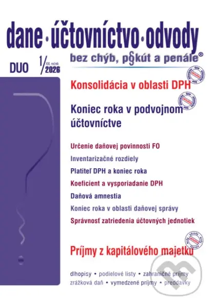 DUO 1/2026 – Koniec roka v daňovej a účtovnej oblasti - kniha z kategorie Účetnictví a daně