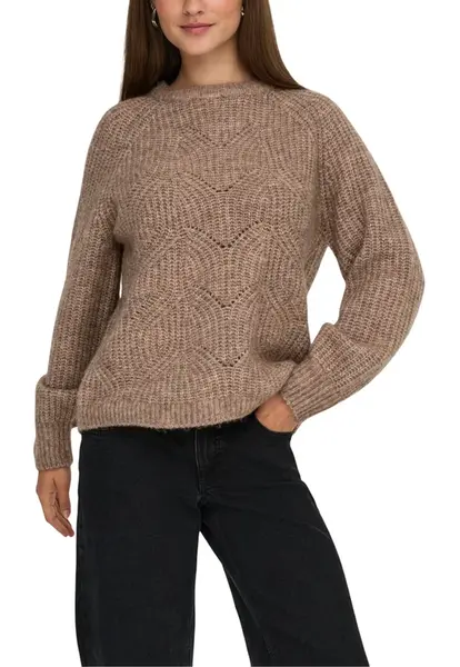 Hnědý pletený svetr Only