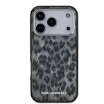 Zadní kryt Karl Lagerfeld IML Leopard MagSafe pro Apple iPhone 17 Pro, šedá