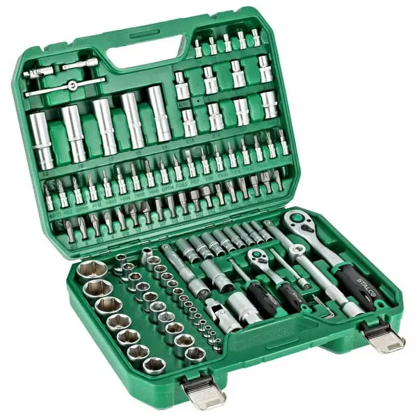 Sada nástrčných klíčů BMC, 1/2˝ 1/4˝, ráčna 90T, STALCO, set.110 ks