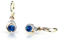 Cutie Jewellery Detské náušnice zo žltého zlata C1898-10-X-1 modrá