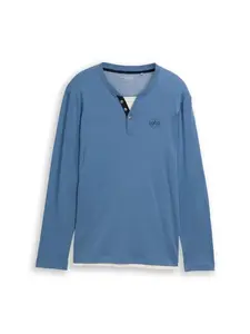 TOM TAILOR Tričko  dymovo modrá / čierna / biela