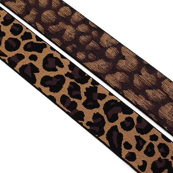 Leopard Print Pattern Flat Nylon Elastic Band
