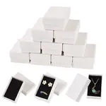 Litchi Textured Paper Jewelry Ring Earrings Storage Boxes