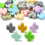24Pcs 12 Colors Cactus Silicone Beads