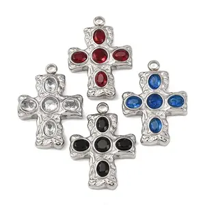 304 Stainless Steel Micro Pave Cubic Zirconia Pendants