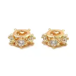 Brass Micro Pave Cubic Zirconia Beads
