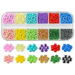 54G 12 Colors Baking Paint & Transparent Glass Seed Beads