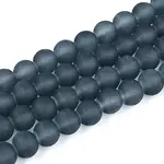 Frosted Transparent Glass Beads Strands