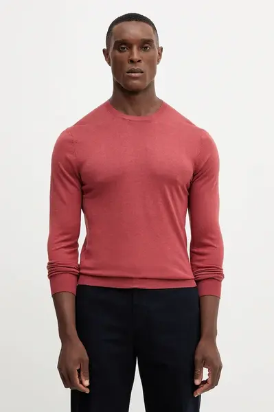 Vlněný svetr Hackett London pánský, oranžová barva, HM7000006