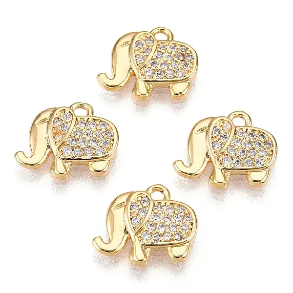 Brass Micro Pave Cubic Zirconia Charms