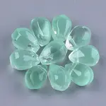 Transparent Spray Painted Glass Charms