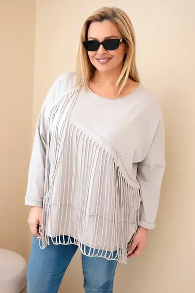Dámska plus size blúzka s strapcami