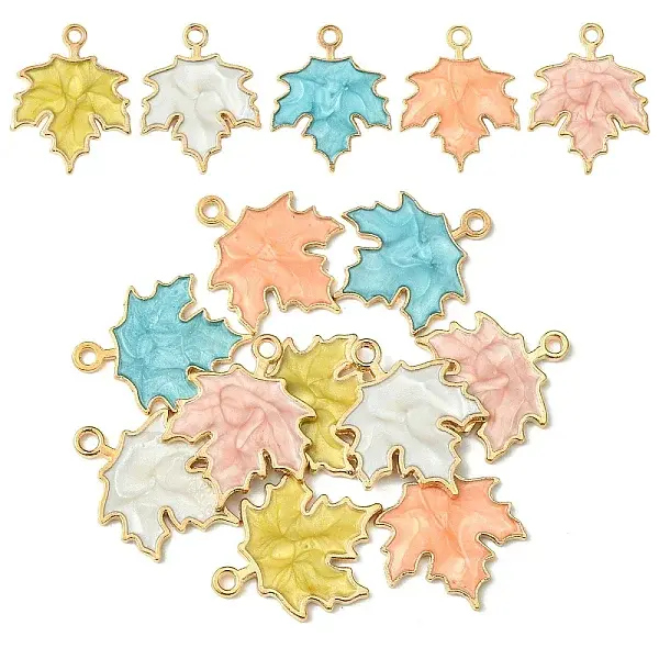 10Pcs 5 Colors Autumn Theme Zinc Alloy Pendants
