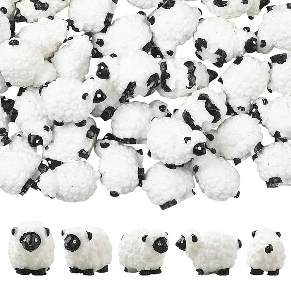 40Pcs Resin Sheep Miniature Ornaments