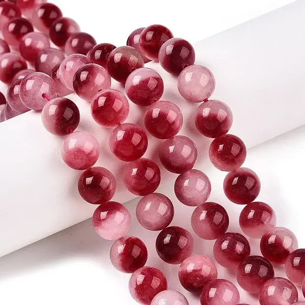 Dyed Natural White Jade Beads Strands