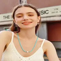 1Pc Rice Natural Pearl & Glass Seed Beaded Necklaces for Women