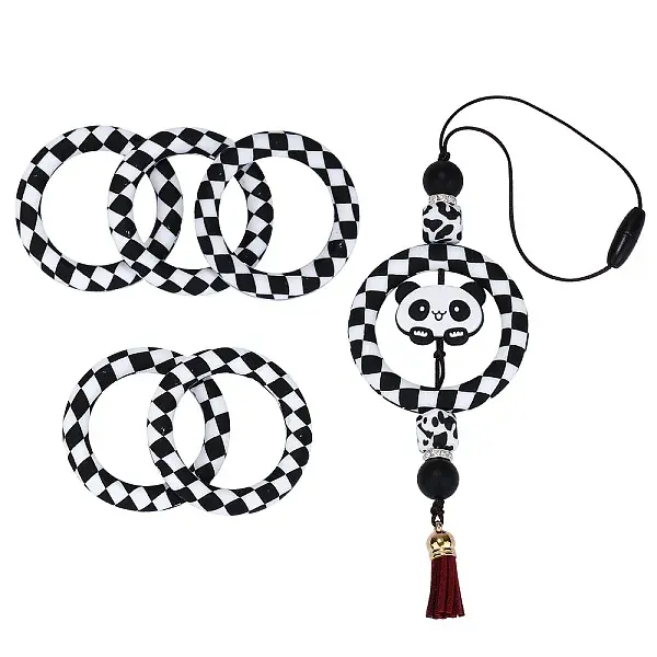 5Pcs Ring Food Grade Eco-Friendly Silicone Focal Beads