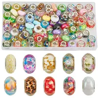 120Pcs 6 Styles Christmas Theme Resin European Rondelle Beads