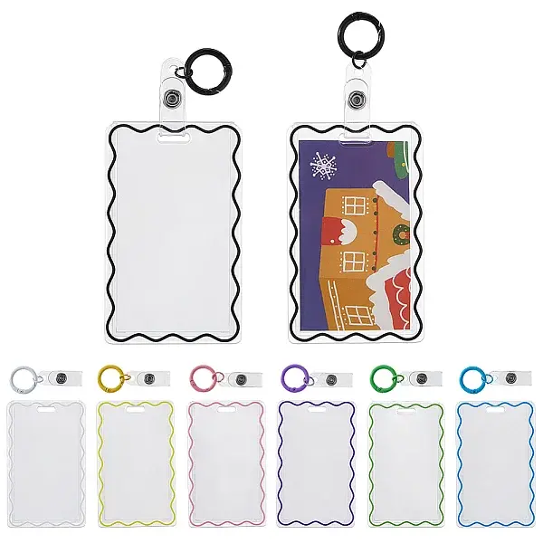 7Pcs 7 Colors Transparent Acrylic Name Card Holder