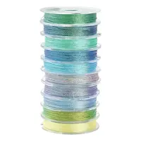 10 Rolls 3-Ply Metallic Polyester Cords