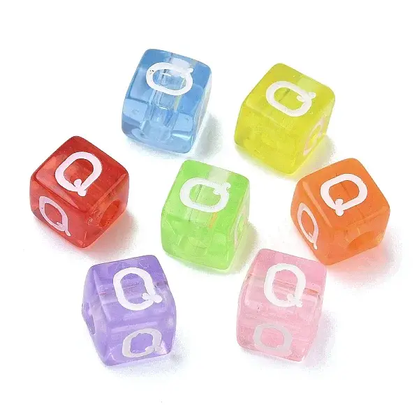 Spray Painted Transparent Acrylic Beads