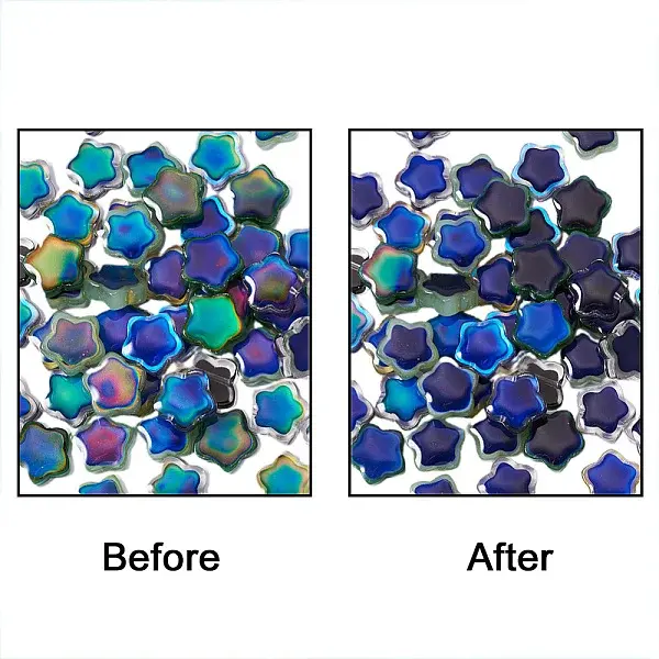 20Pcs 4 Colors Two Tone Glass Mood Beads