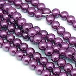Eco-Friendly Dyed Glass Pearl Round Beads Strands