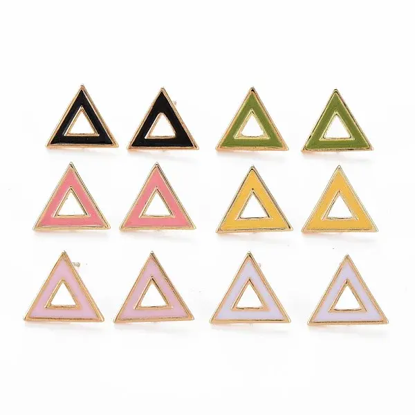 Brass with Enamel Stud Earring Findings