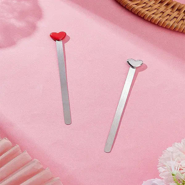 2Pcs 2 Colors 201 Stainless Steel Bookmarks