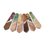 Opaque Resin & Walnut Wood Pendants